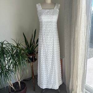 Women's Small Dress White Bridal Vintage 60/70s Textured